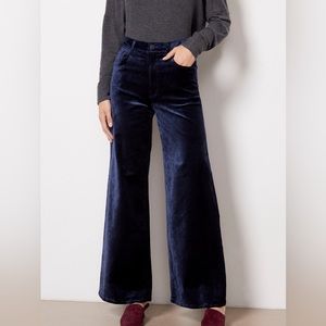 Citizens of Humanity Paloma navy blue velvet wide leg pant size 25